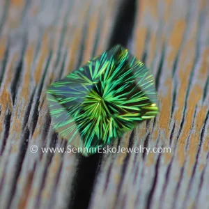 0.7 Carat Spring Green Sapphire Hexagon - 5.3x3.9mm - Galaxy Cut