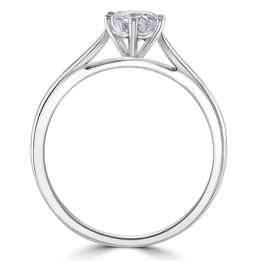 0.71ct Round Brilliant Cut Diamond Solitaire Platinum Ring