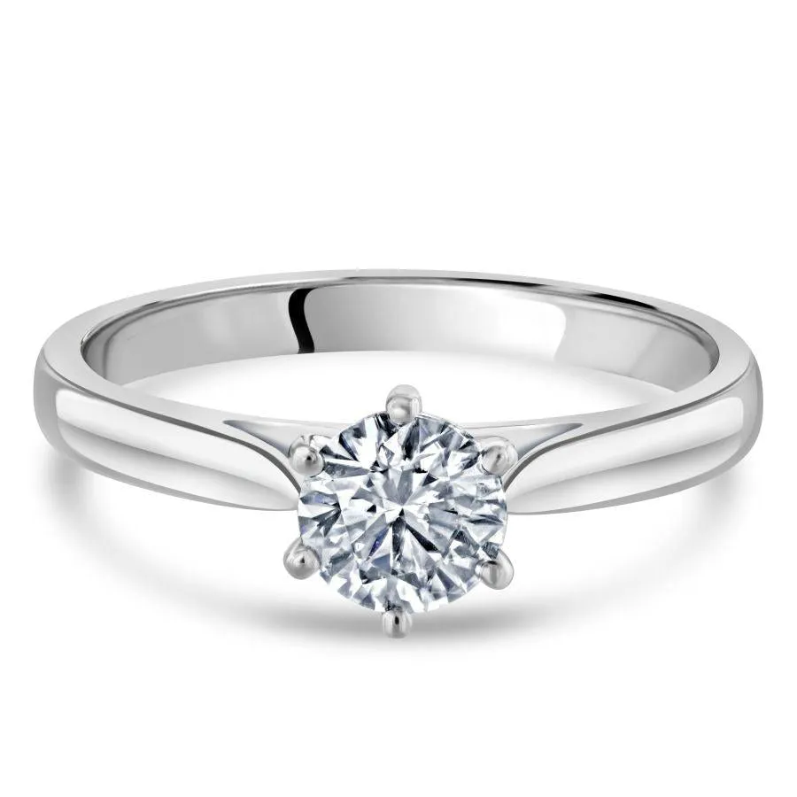 0.71ct Round Brilliant Cut Diamond Solitaire Platinum Ring