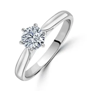 0.71ct Round Brilliant Cut Diamond Solitaire Platinum Ring