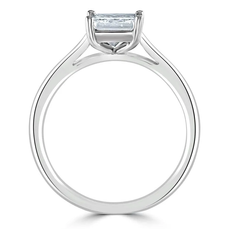 1.00ct Princess Cut Diamond Solitaire Platinum Ring