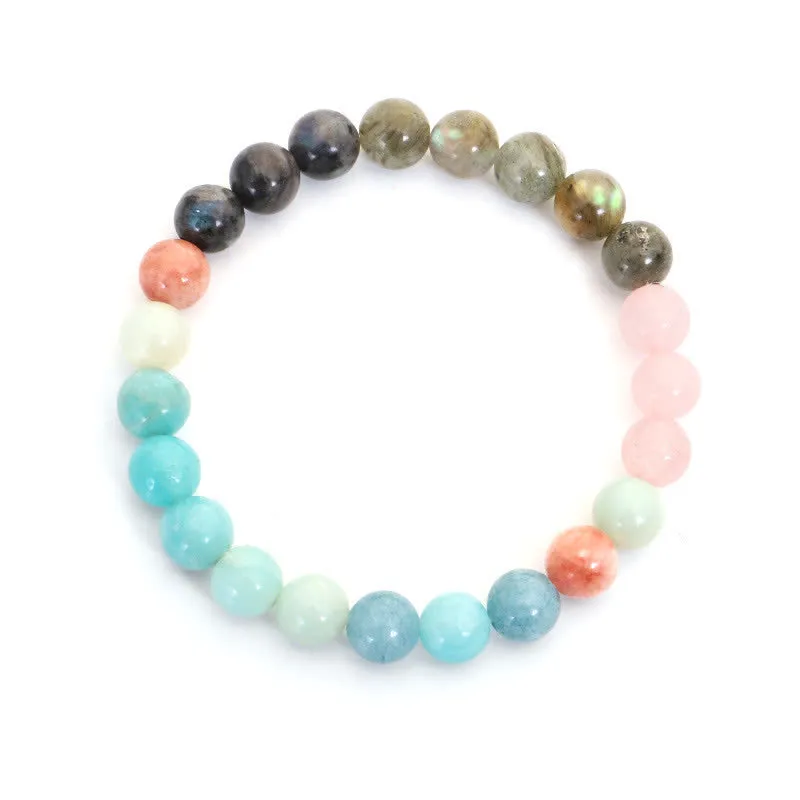 108 Mala Beads Amazonite Black Glitter Stone Positive Tassel Bracelet (Extra 30% Off | USE CODE: FS30)