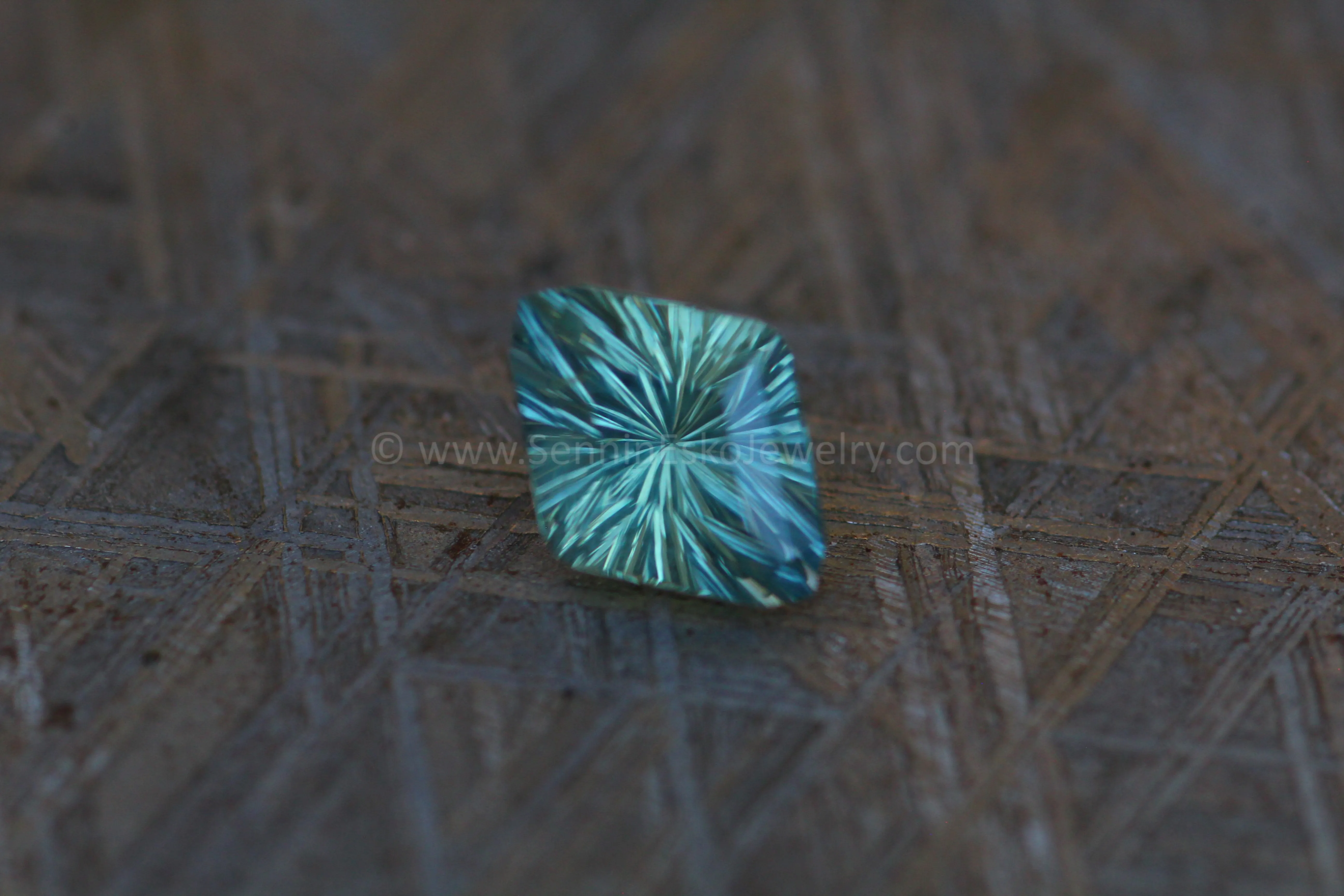 1.4 Carat Bluish Green Sapphire Shield Dodecagon- 8.1x6.1mm, Fantasy Cut