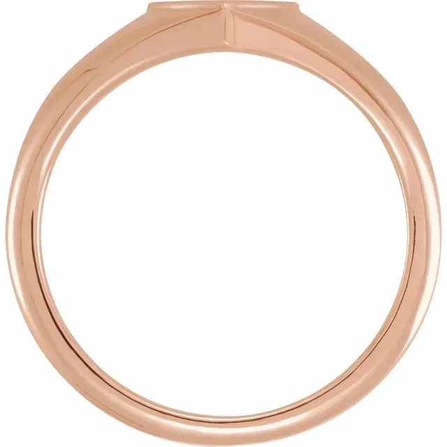 14K Rose Gold Heart Signet Ring