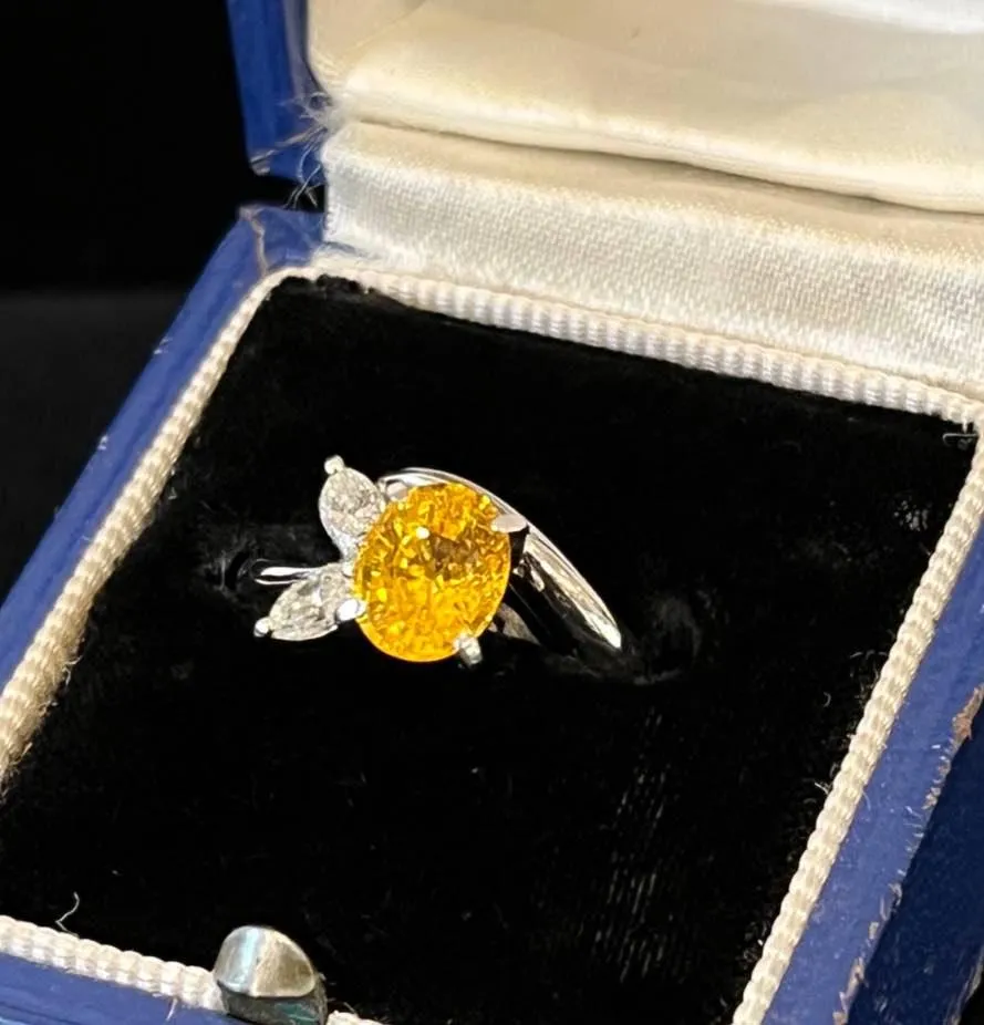 1.75ct Yellow Sapphire and Diamond Ring