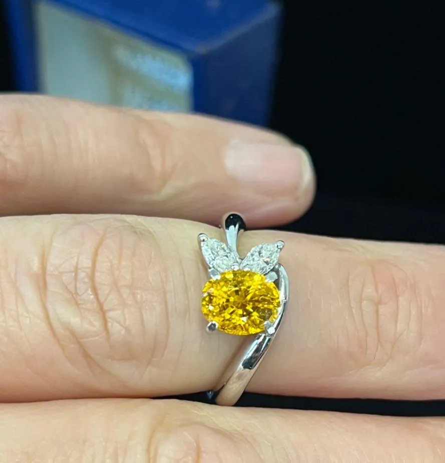 1.75ct Yellow Sapphire and Diamond Ring