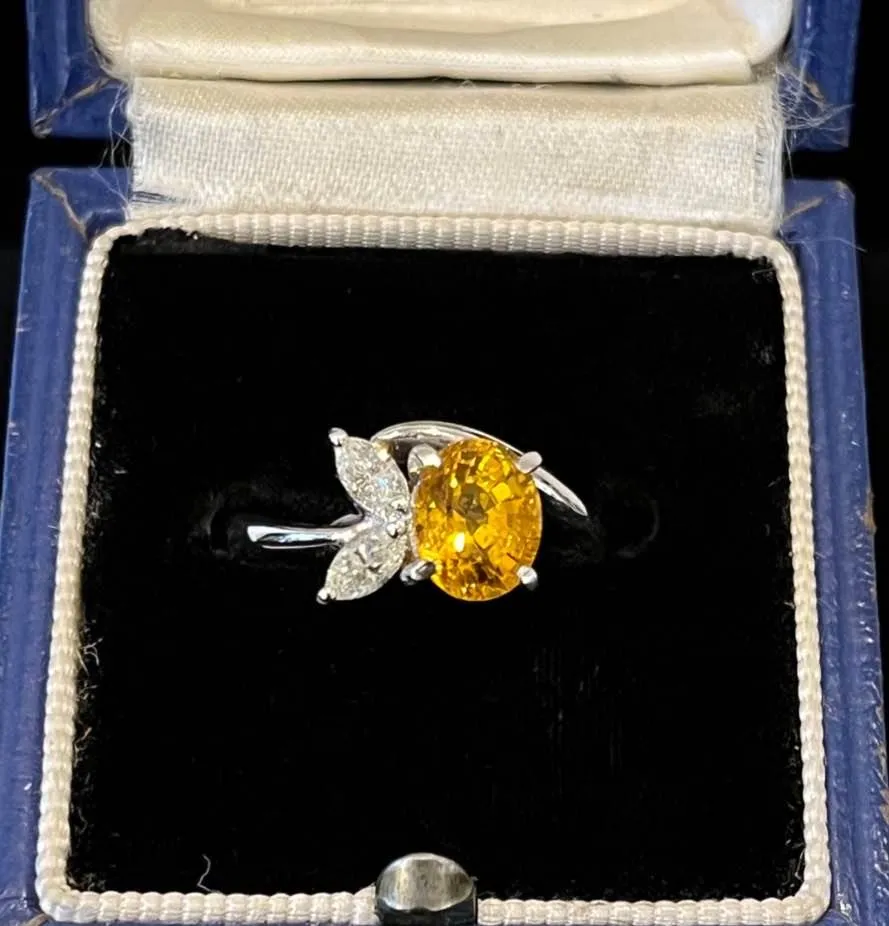 1.75ct Yellow Sapphire and Diamond Ring