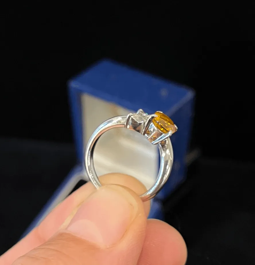 1.75ct Yellow Sapphire and Diamond Ring