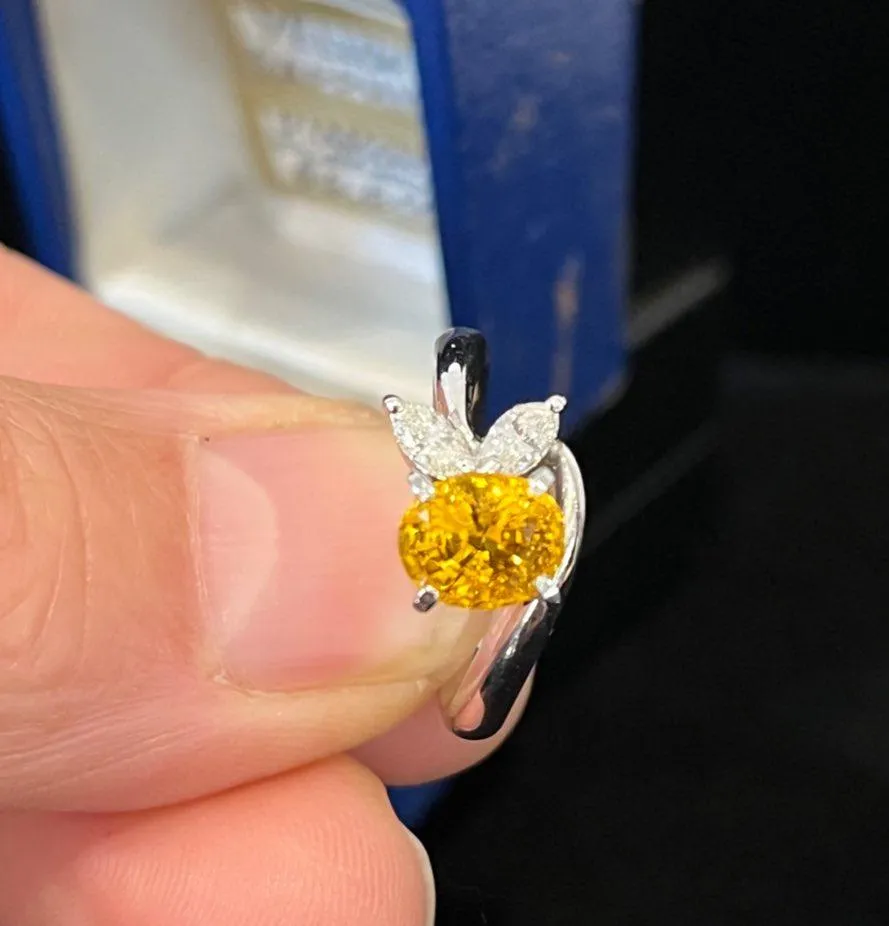 1.75ct Yellow Sapphire and Diamond Ring