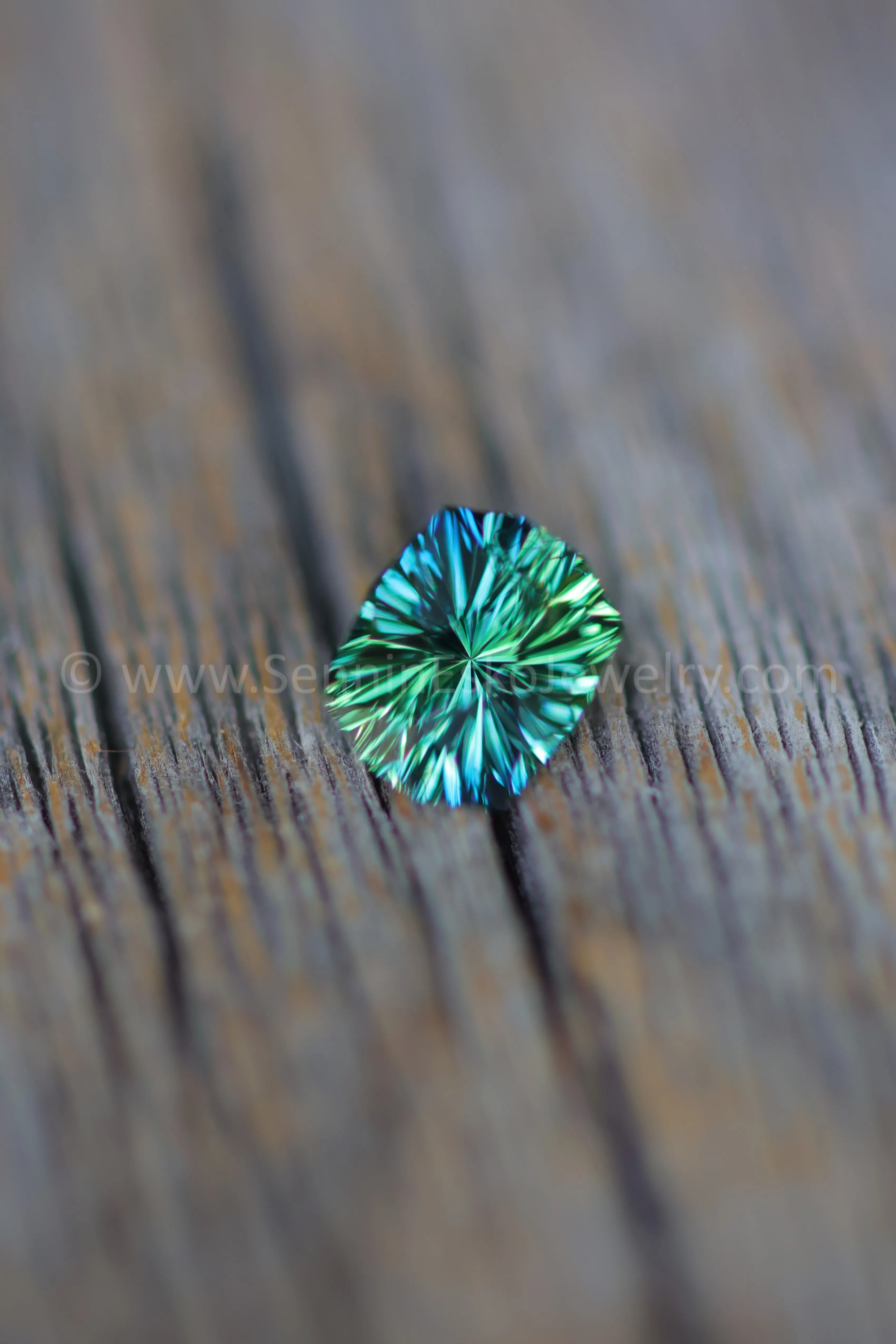 1.84 Carat Blue/Green Sapphire Decagonal Cushion -  7.9x6.5mm - Galaxy Cut