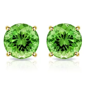 2.00 CTW Peridot Stud Earrings in 10K Gold by MUIBLU Gems