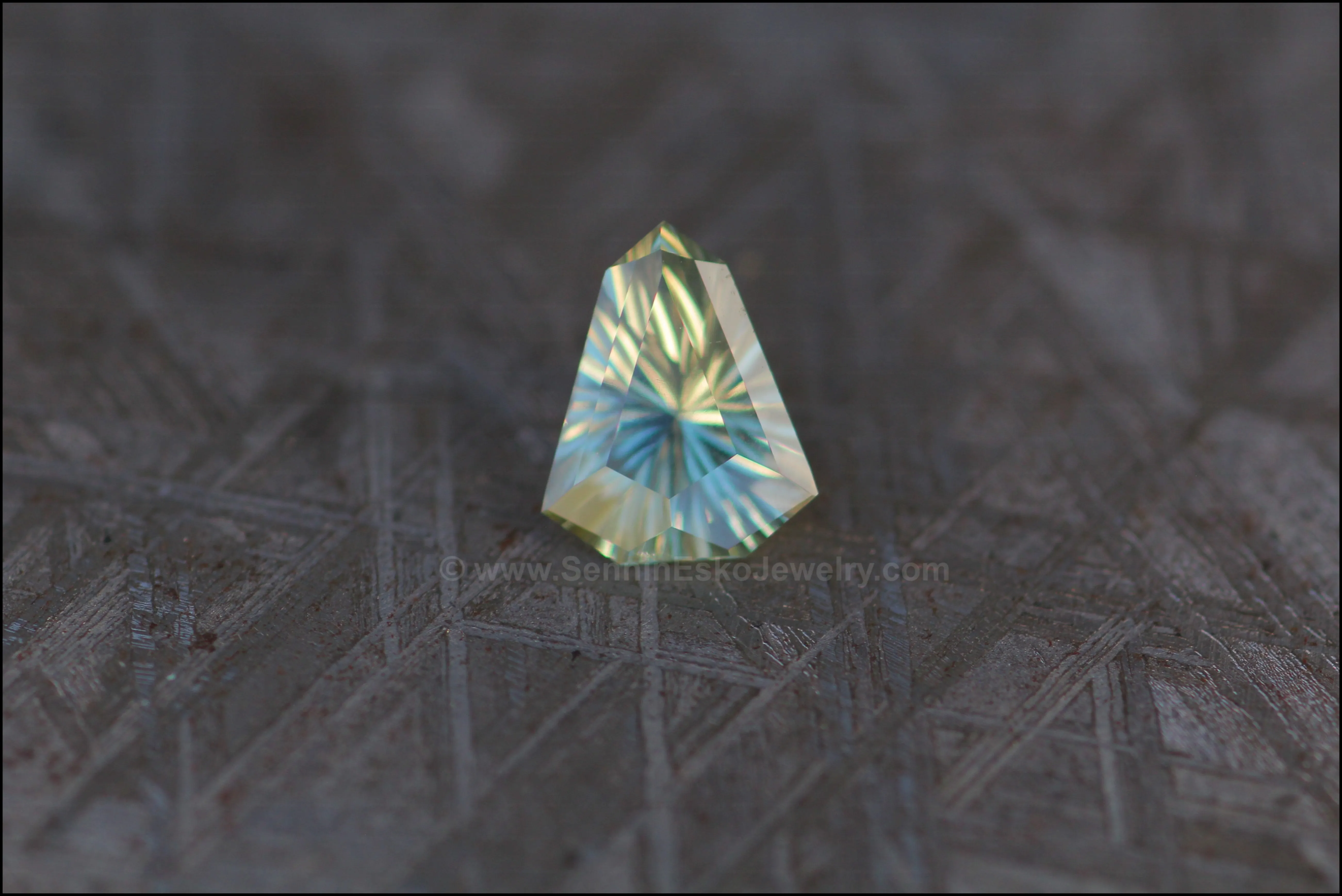 2.1ct Lemon/Lime Sapphire Arrowhead - Fantasy Cut 9.3x7.5mm