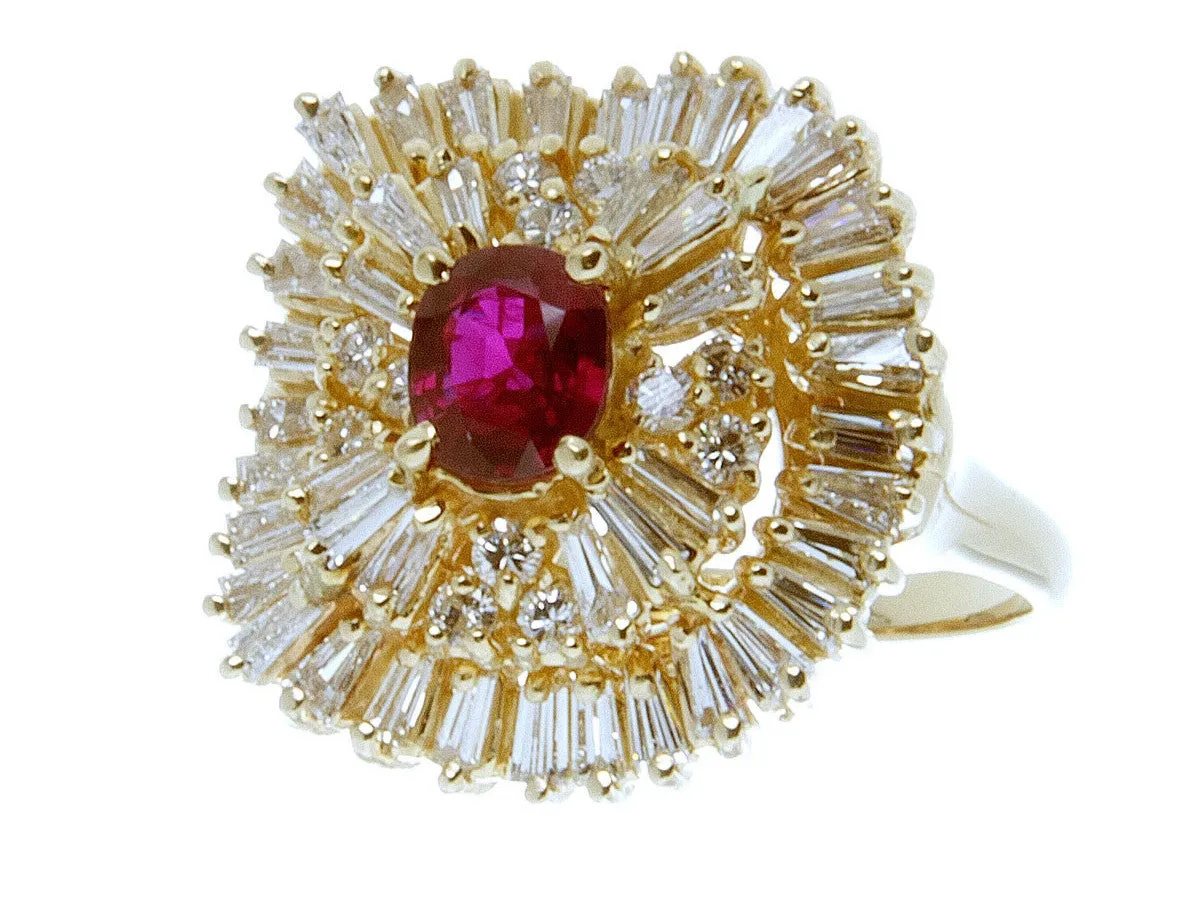 3.00ct Ruby & Diamond Ballerina Ring