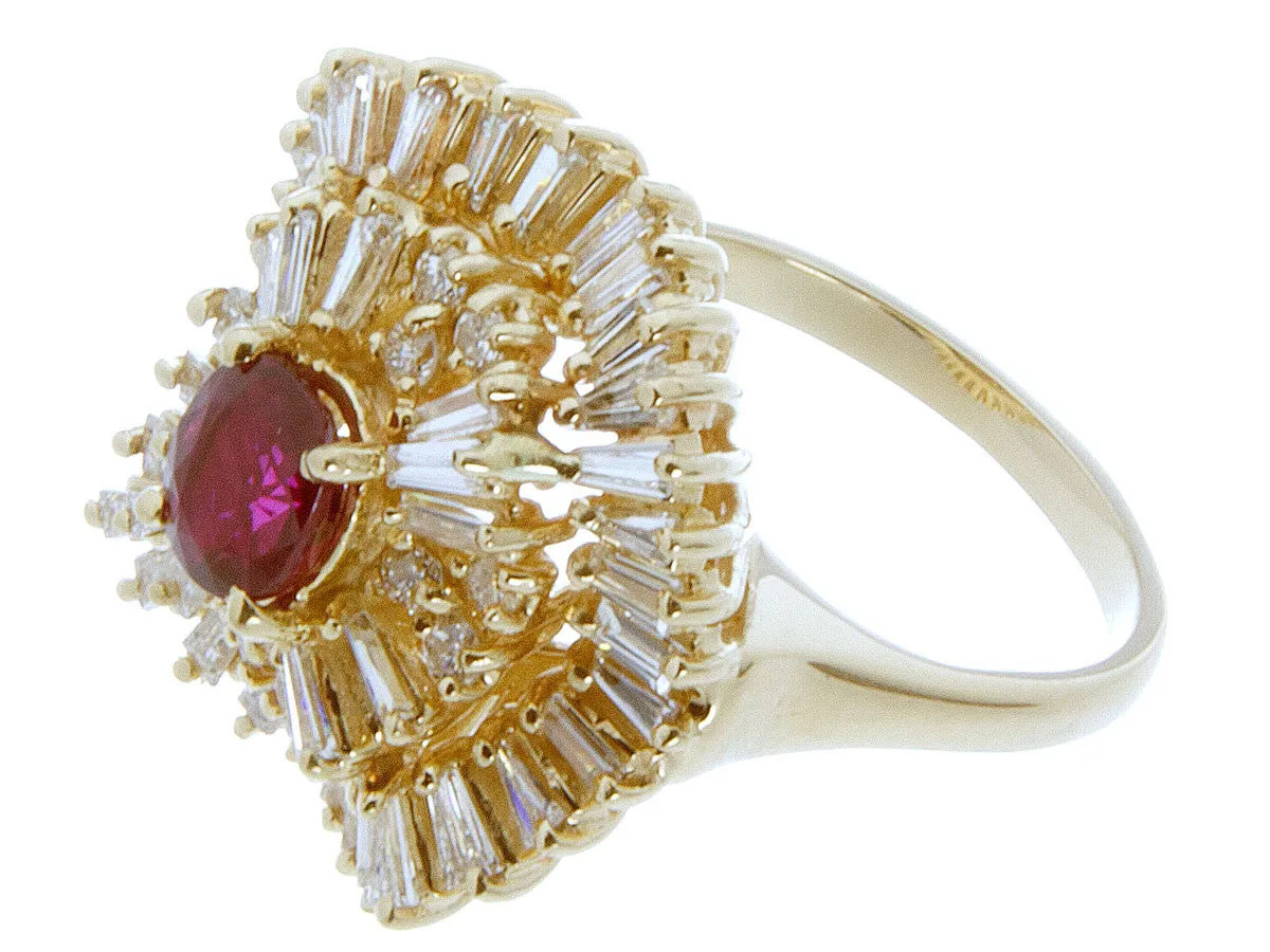 3.00ct Ruby & Diamond Ballerina Ring