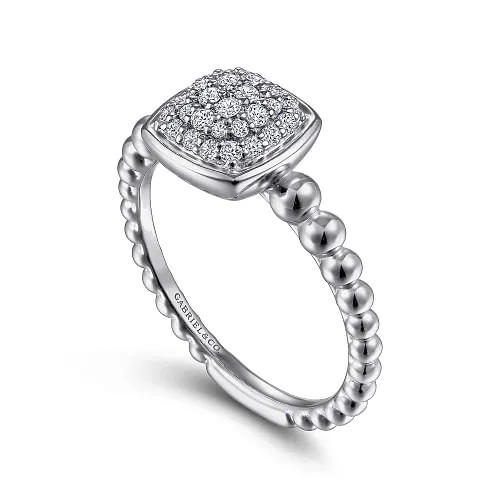 925 Sterling Silver White Sapphire Pave Bujukan Signet Ring