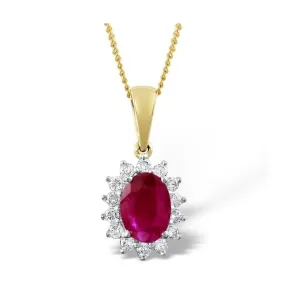 Acotis Diamonds Ruby Diamond 18K Yellow Gold Pendant DCP05-R