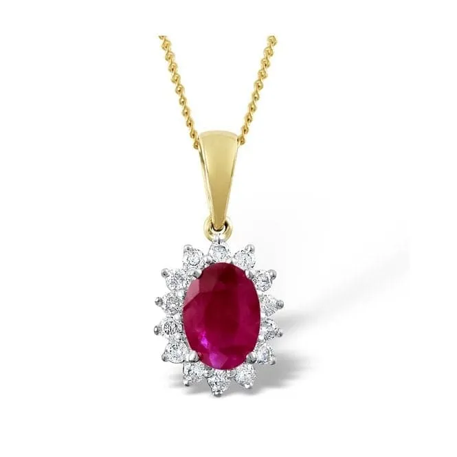 Acotis Diamonds Ruby Diamond 18K Yellow Gold Pendant DCP05-R