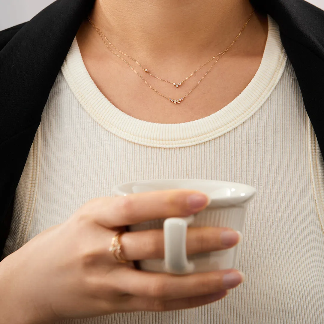 ADORA | Pear and Round White Sapphire Necklace