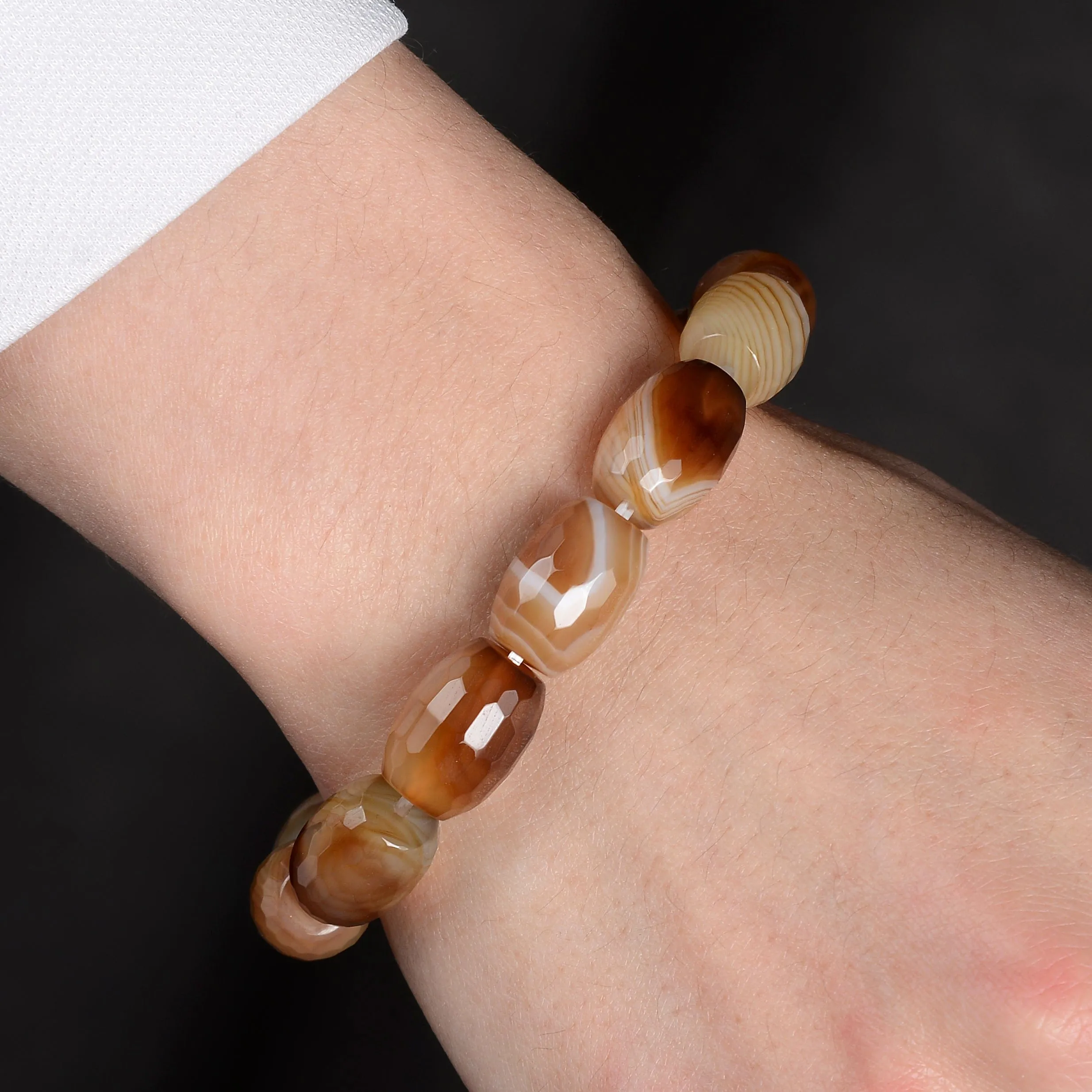 Agate Natural Gemstone Elastic Bracelet