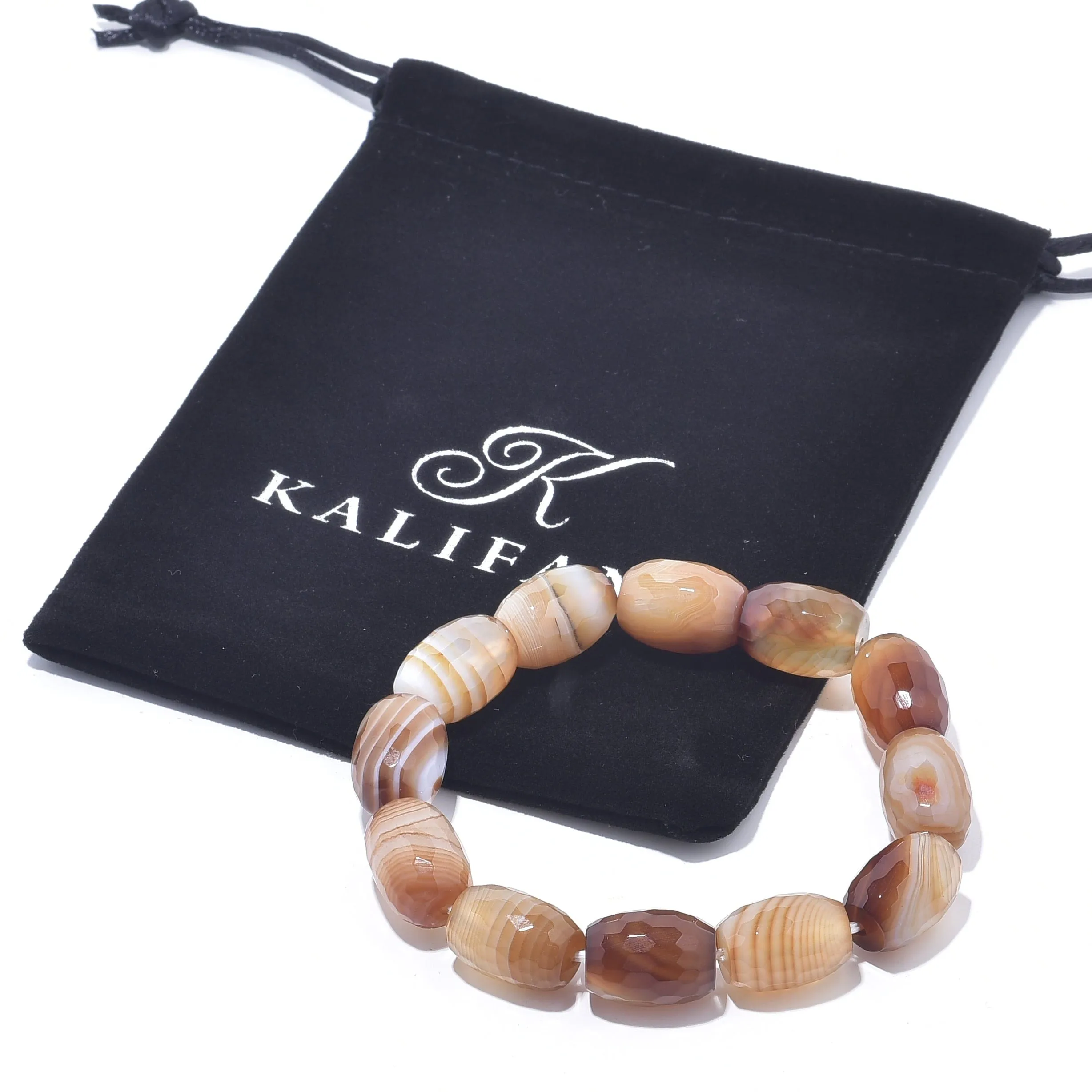 Agate Natural Gemstone Elastic Bracelet