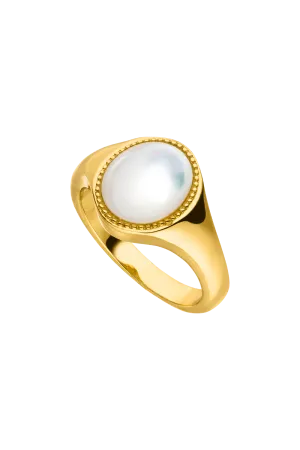 Amalfi Signet Ring 14K Gold Plated