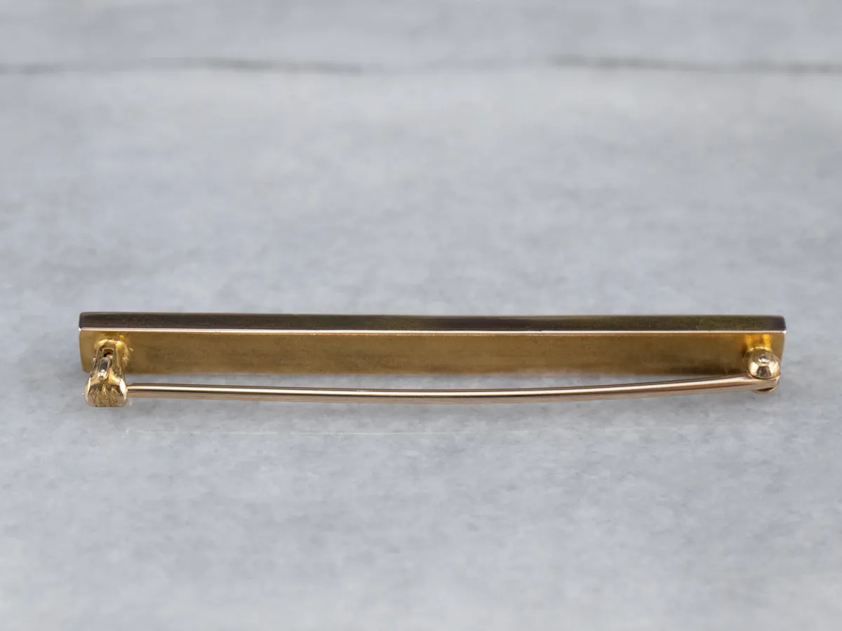 Antique Sapphire Gold Bar Pin