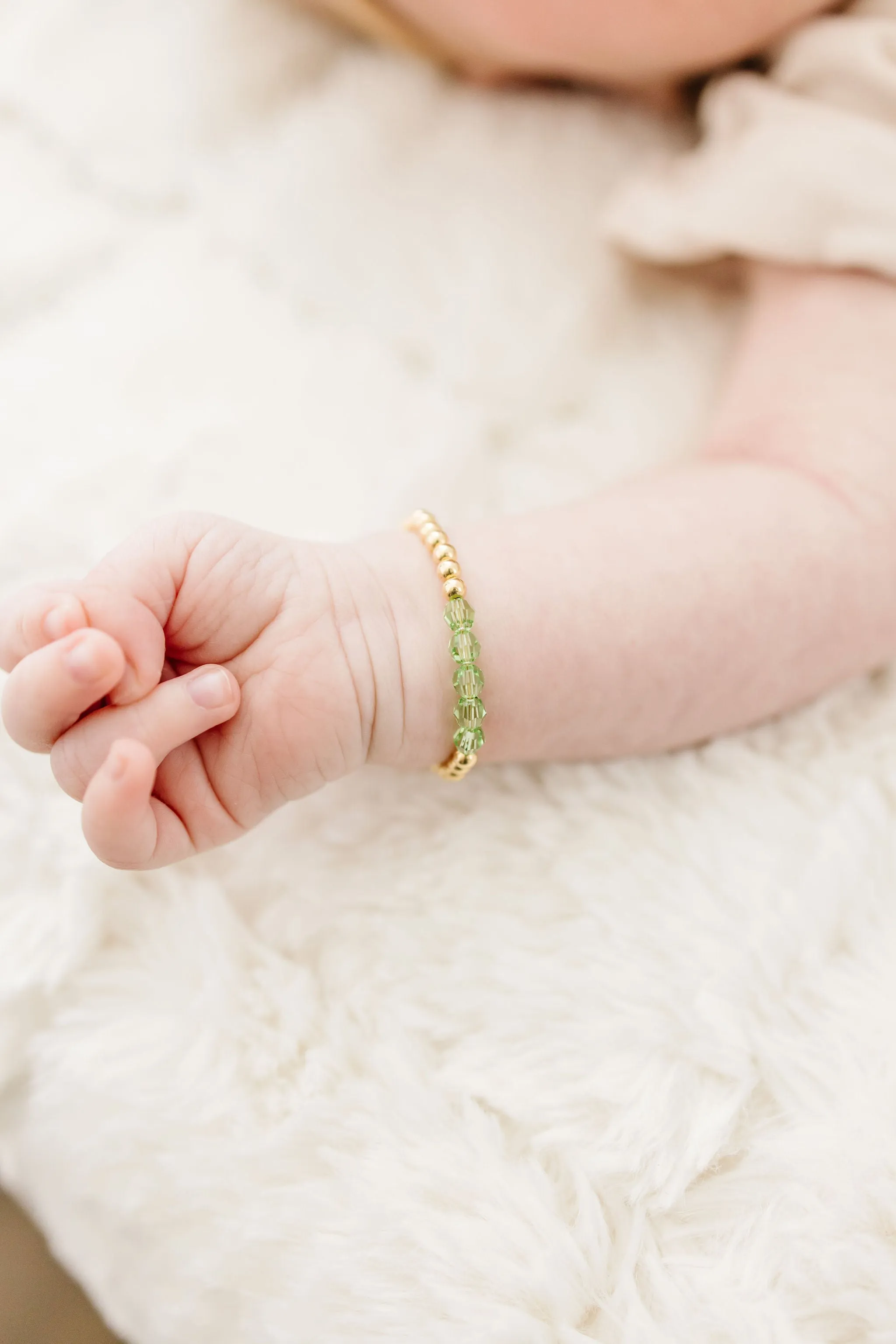 August Birthstone Mom   Mini Bracelet Set (4MM Beads)