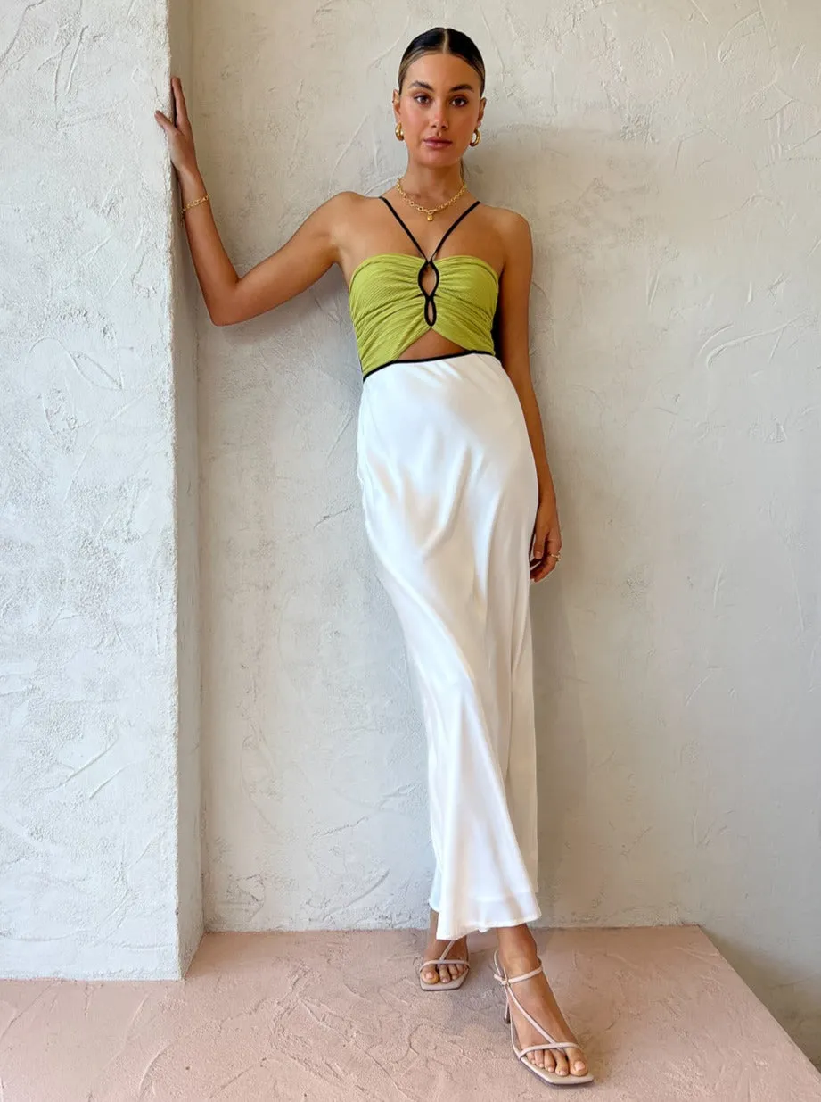 Bec and Bridge Carmen Maxi Dress in Ivory/Pistachio