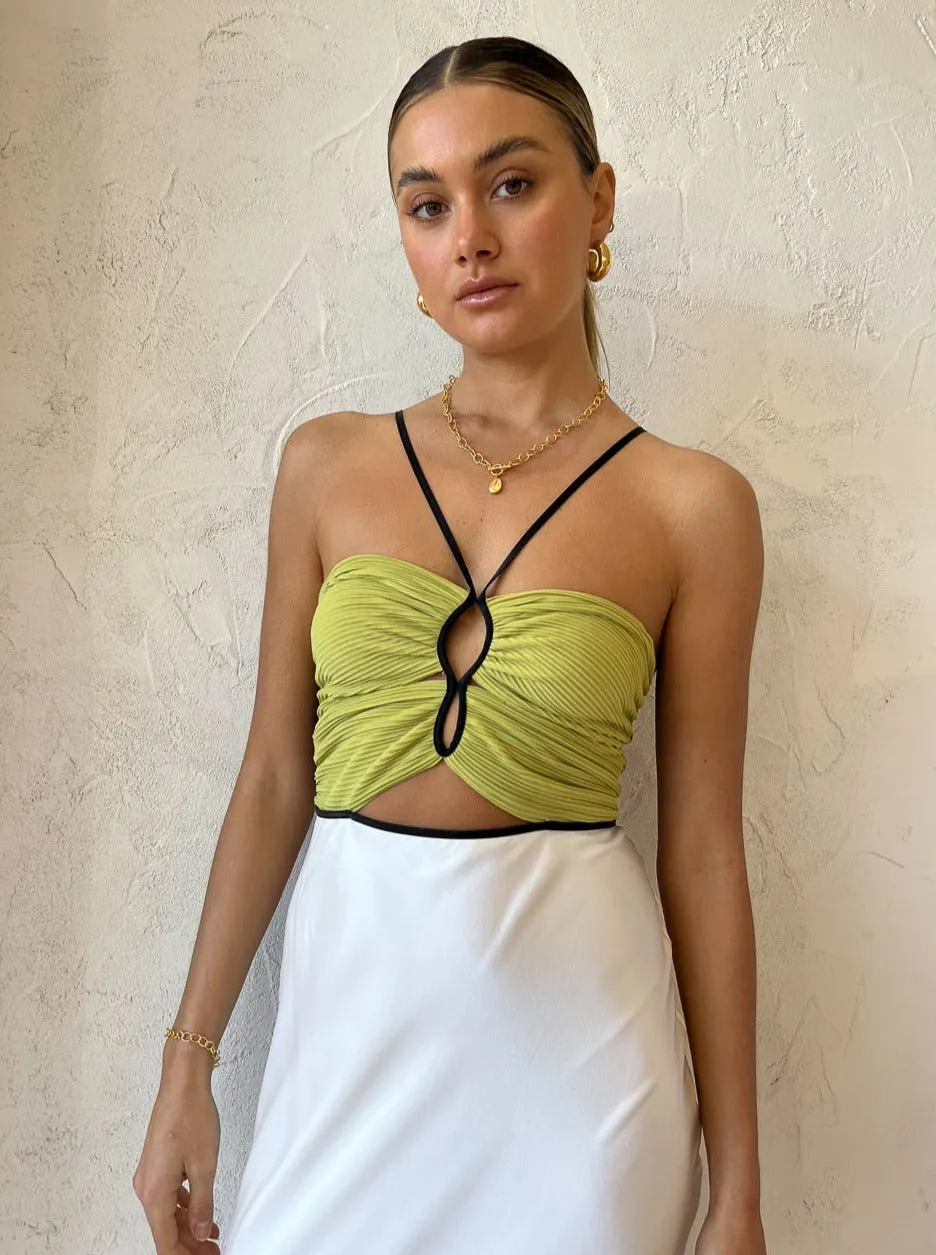 Bec and Bridge Carmen Maxi Dress in Ivory/Pistachio