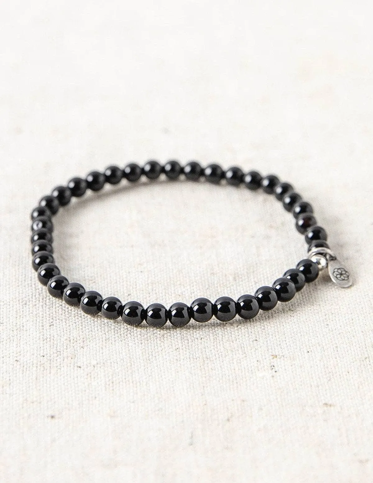 Black Agate Mini Gemstone Bracelet