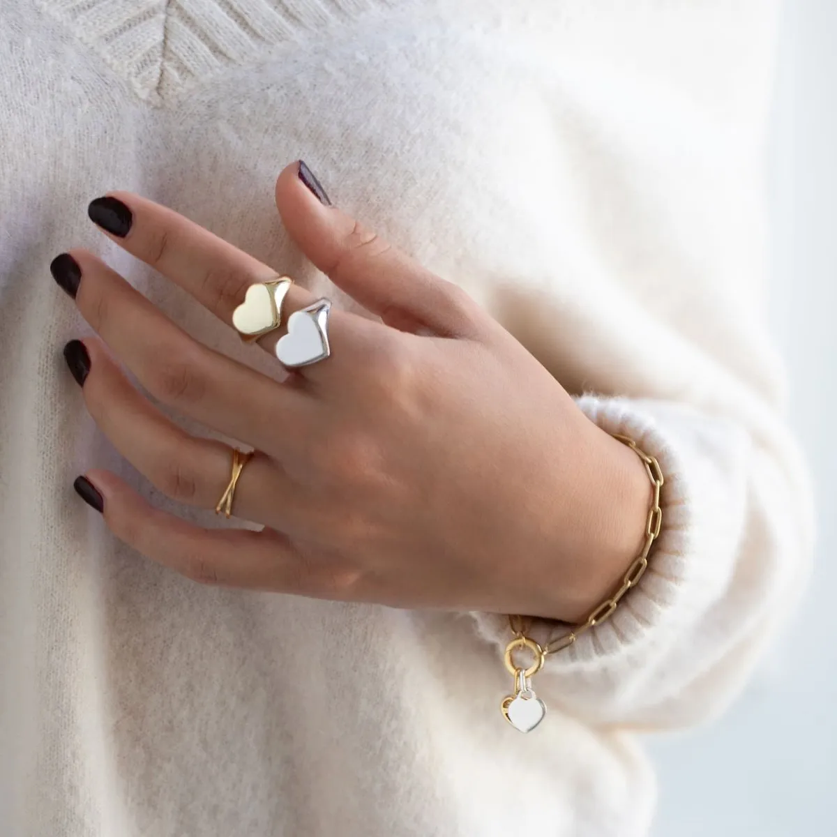 Bold Heart Signet Ring