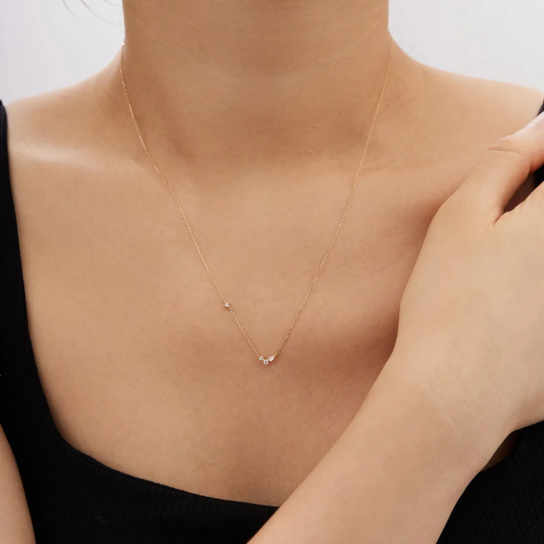 CAMI | Pear and Round White Sapphire Necklace