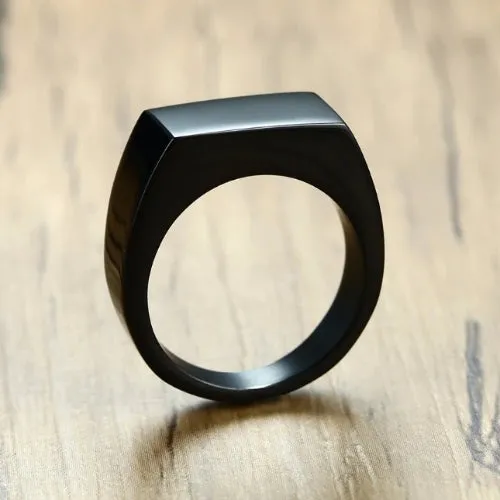 Classy Men Black Pinky Signet Ring