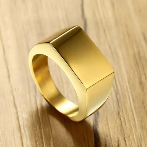 Classy Men Gold Pinky Signet Ring