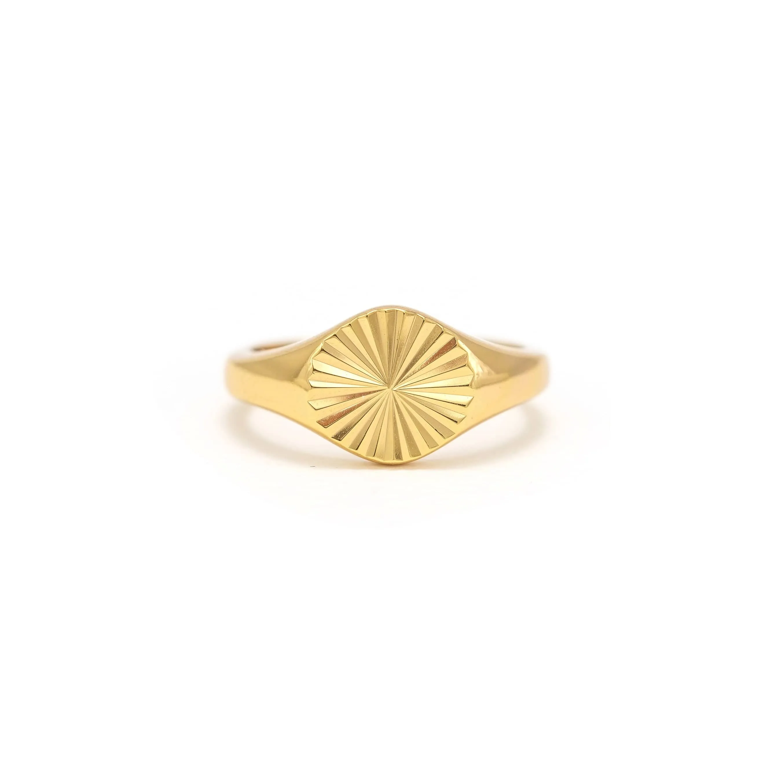 Coin Fluted Signet Ring