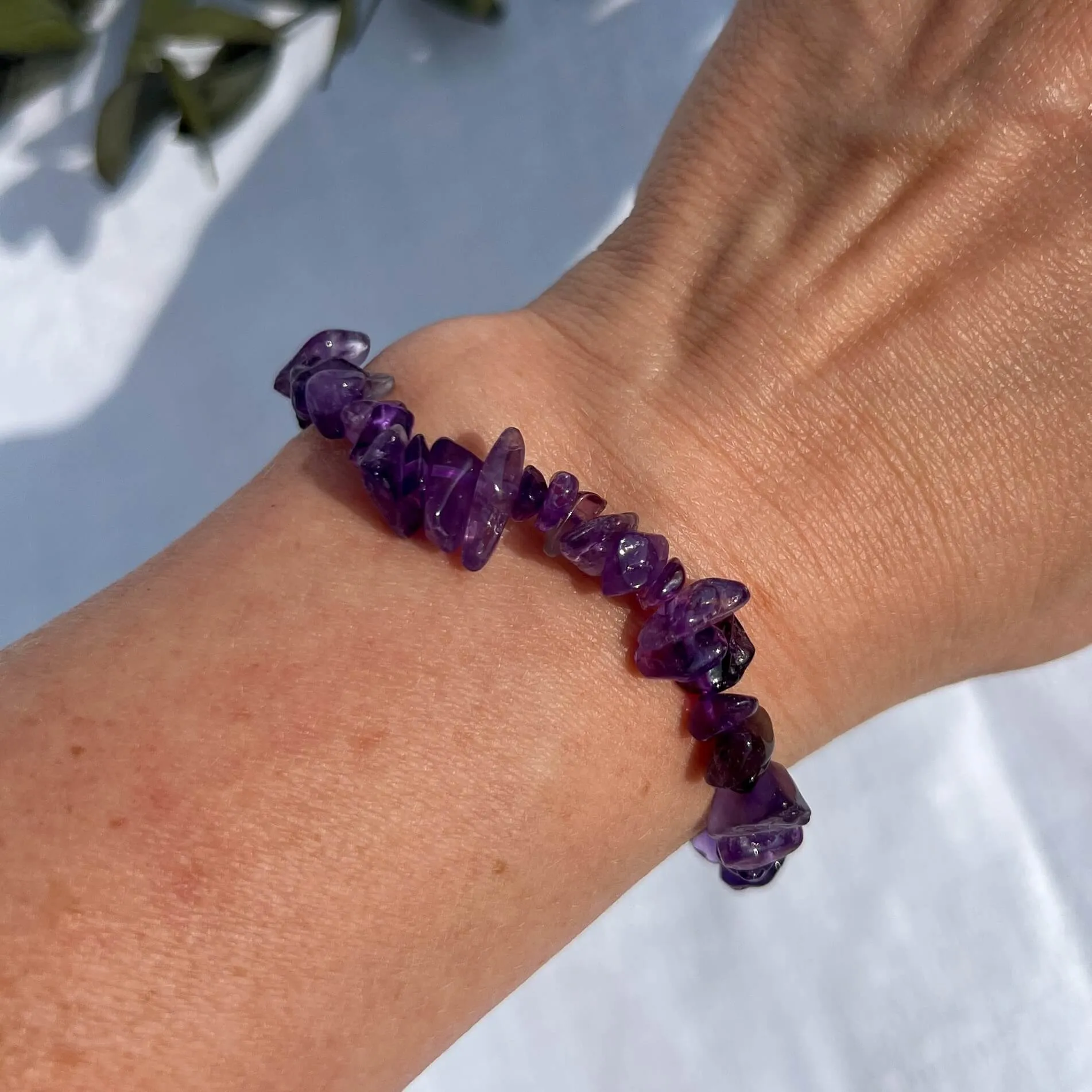 Crystal Chip Bracelet -  Amethyst