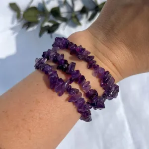 Crystal Chip Bracelet -  Amethyst