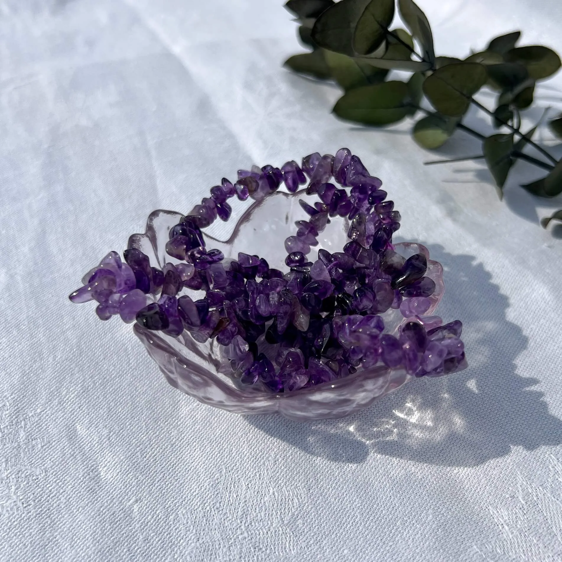 Crystal Chip Bracelet -  Amethyst