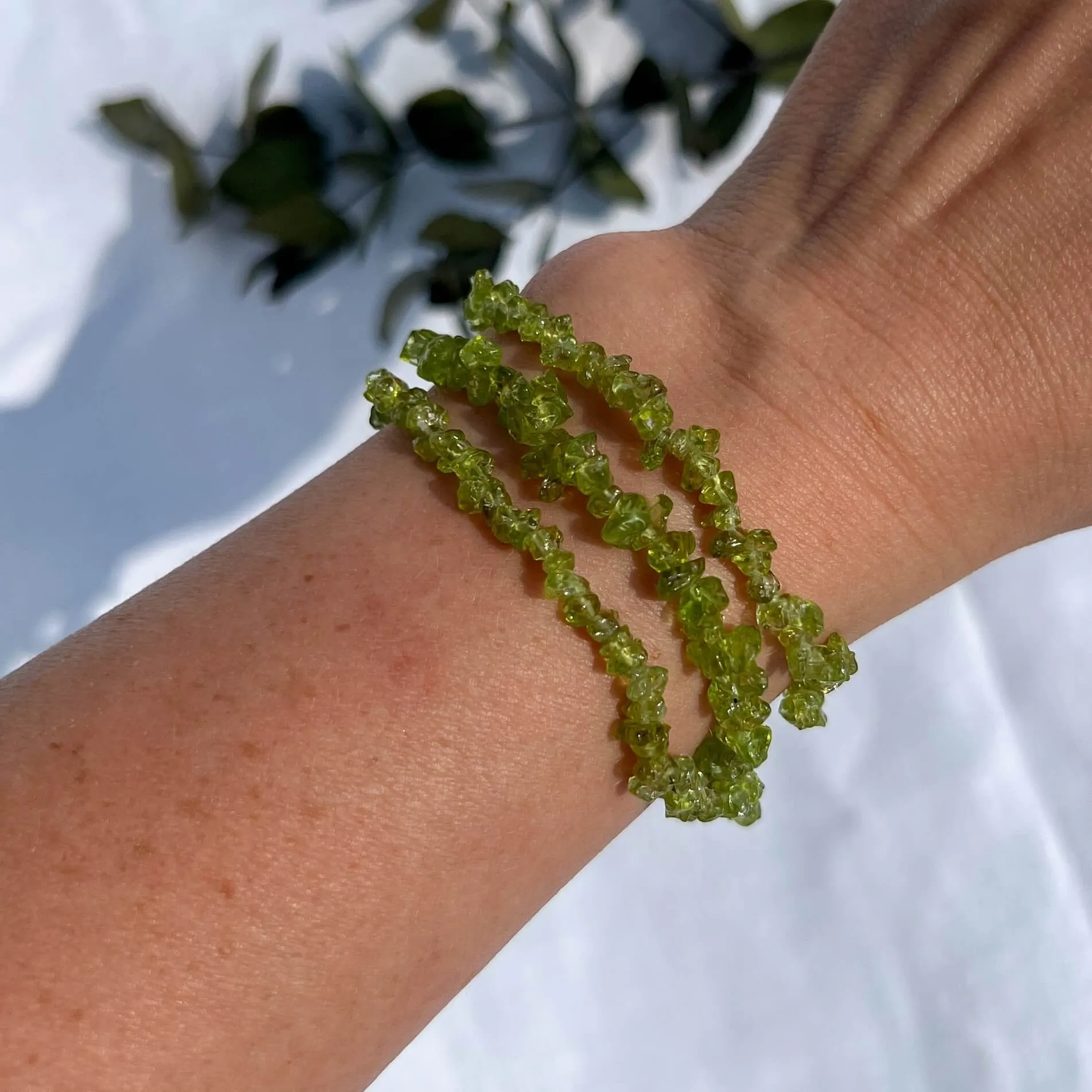 Crystal Chip Bracelet - Peridot