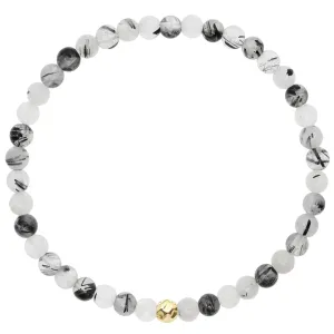 Dainty Integration Bracelet - Black Rutilated Quartz