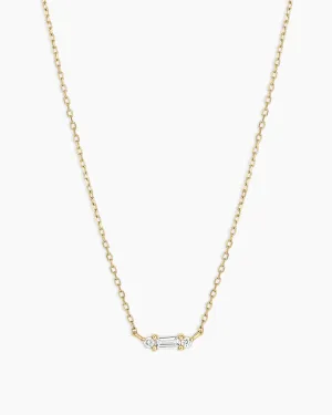 Diamond and White Sapphire Amara Charm Necklace