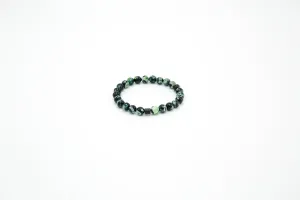 Emerald Hematite Elastic Beaded Bracelet