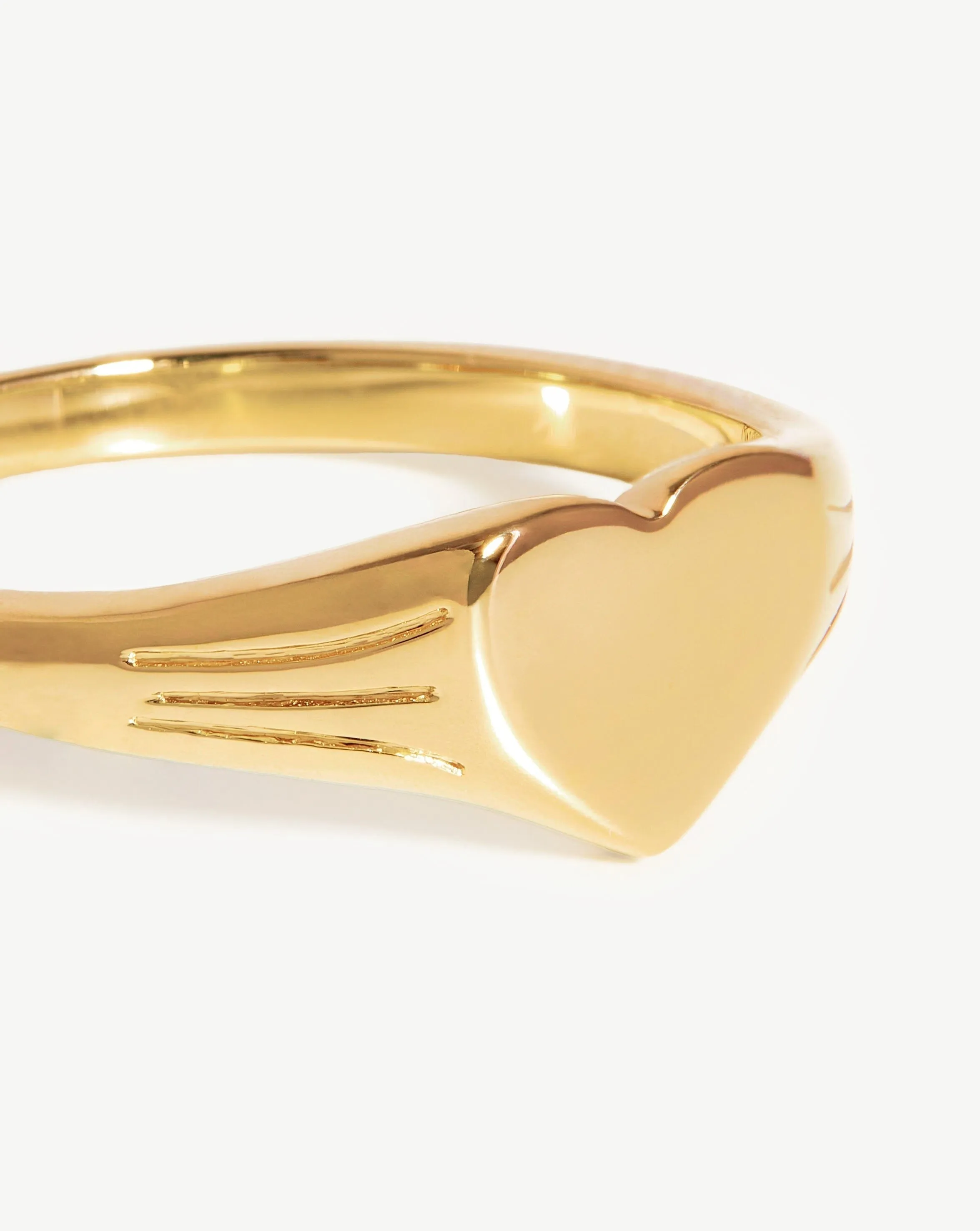 Engravable Heart Signet Ring | 18ct Gold Vermeil