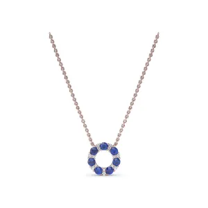 Fana Shared Prong Sapphire and Diamond Circle Necklace