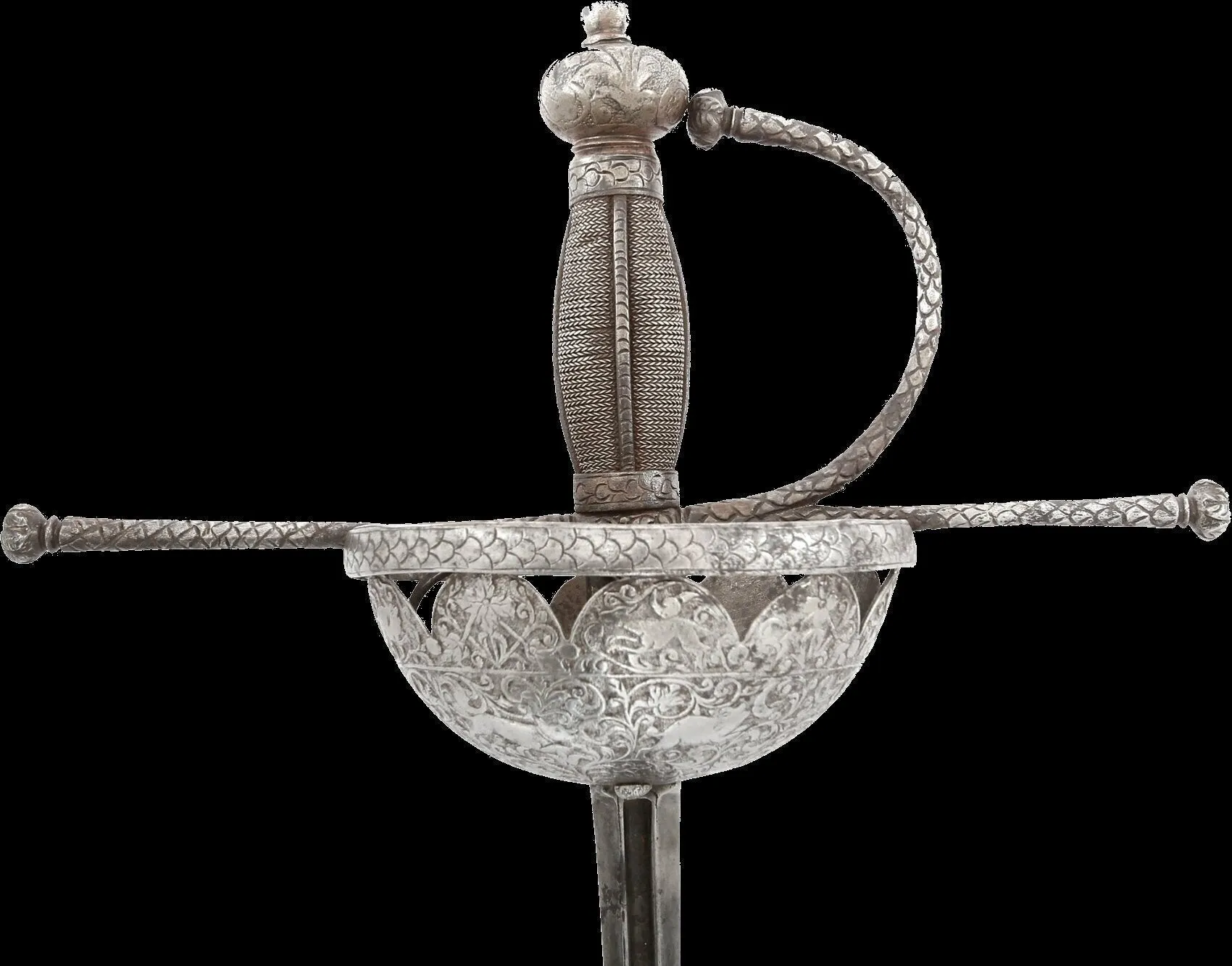 FINE SPANISH CUP HILTED RAPIER C.1650