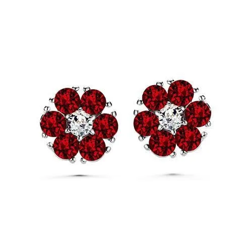 Flower Birthstone Earrings (12 Colours)