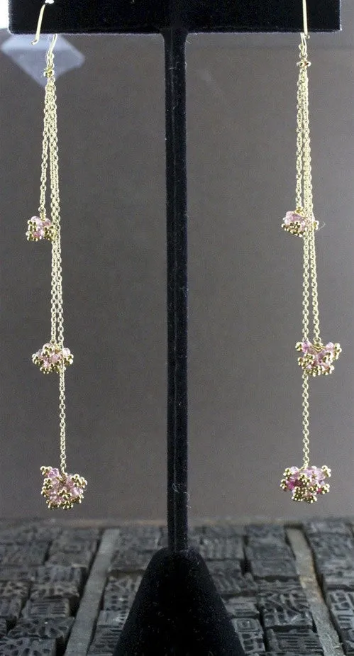 Gabrielle Sanchez Pink Tourmaline and 18K Yellow Gold Earrings