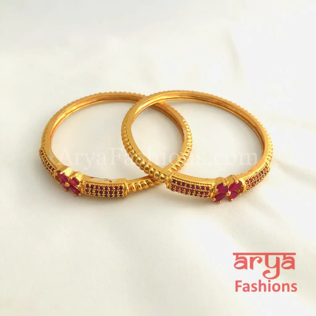 Golden Ruby Handcrafted Kada Bangles