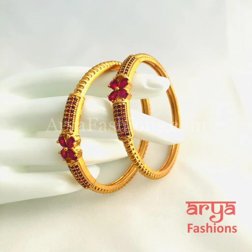 Golden Ruby Handcrafted Kada Bangles