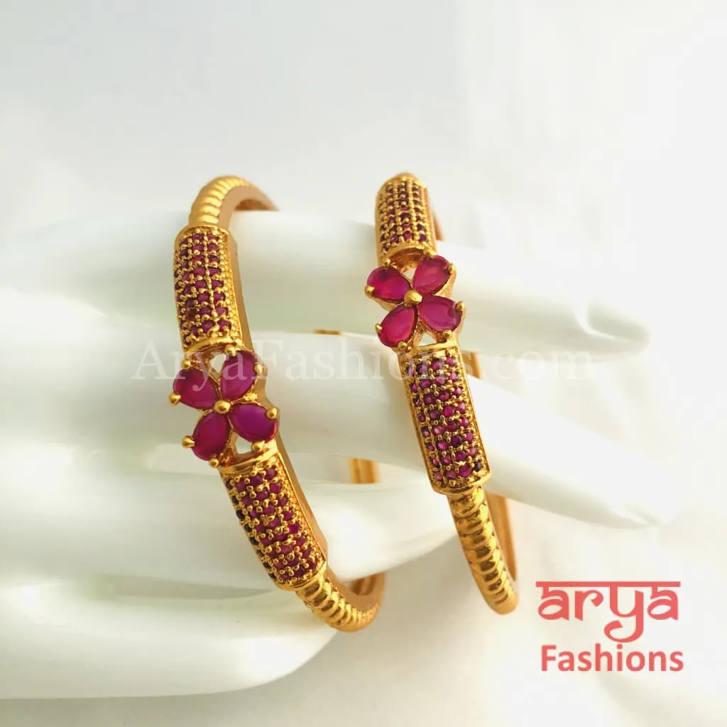 Golden Ruby Handcrafted Kada Bangles